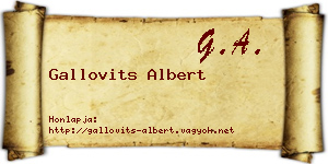 Gallovits Albert névjegykártya