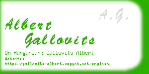 albert gallovits business card